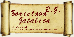 Borislava Gatalica vizit kartica